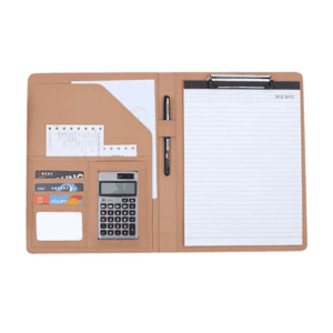 Leather expanding file folder