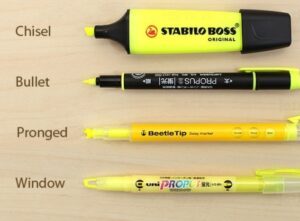 Types of Highlighter-Tip Design