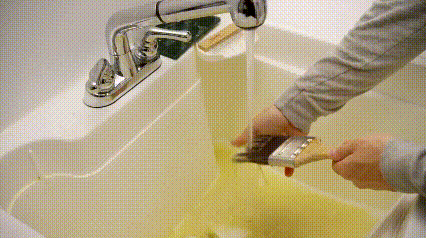 Step 1 Rinse With Warm Water