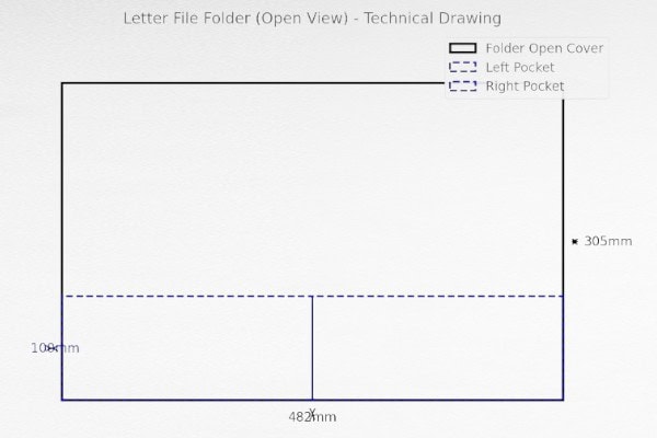Letter file folder sizes