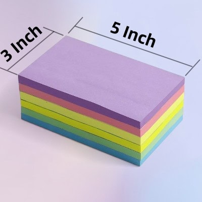 3 x 5 inches sticky note